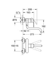MONOMANDO COCINA MURAL EUROSTYLE GROHE